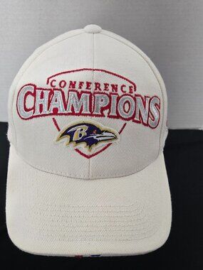 Baltimore Ravens Conference Champions Super Bowl XXXV NFL Adjustable Hat Cap Whi